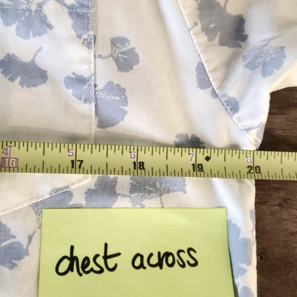 Vintage Marjorie Prairie Maxi White & Periwinkle Blue Parsley Toteme Style Smock - Picture 5 of 12